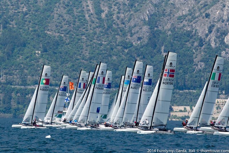 Garda Vela Trentino EUROSAF Champion Sailing Cup day 2 photo copyright Thom Touw / www.thomtouw.com taken at Fraglia Vela Malcesine and featuring the Nacra 17 class