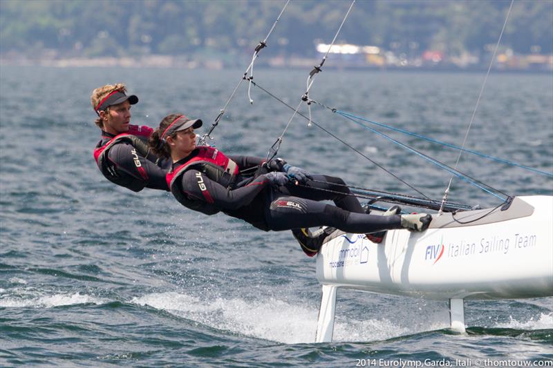 Garda Vela Trentino EUROSAF Champion Sailing Cup day 2 photo copyright Thom Touw / www.thomtouw.com taken at Fraglia Vela Malcesine and featuring the Nacra 17 class