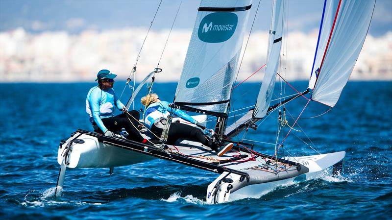 48th Trofeo Princesa Sofia IBEROSTAR day 2 photo copyright Pedro Martinez / Sailing Energy / Trofeo Princesa Sofia IBEROSTAR taken at Real Club Náutico de Palma and featuring the Nacra 17 class