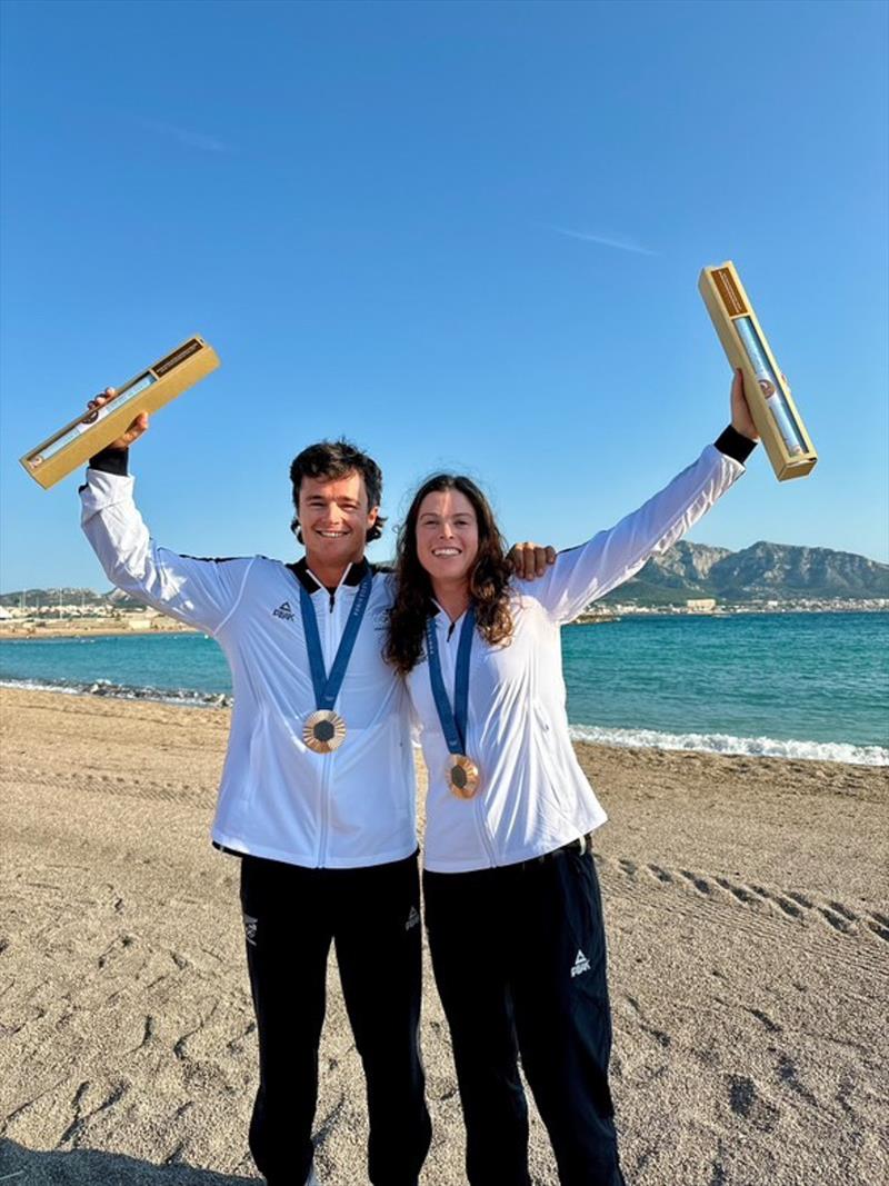 Micah Wilkinson and Erica Dawson - Bronze Medalists - Nacra 17 - Marseille - August 2024 - photo © Goodbye.co.nz