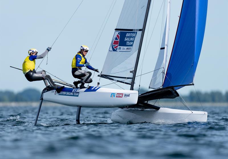 Wearing yellow jerseys and with a perfect record, on their way to victory at Kieler Woche: John Gimson and Anna Burnet from Great Britain - photo © Sascha Klahn / Kieler Woche