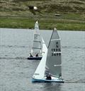 The winners on the water being photo bombed by a House Martin during the Yorkshire Dales National 12 Open &copy; Judith Marshall