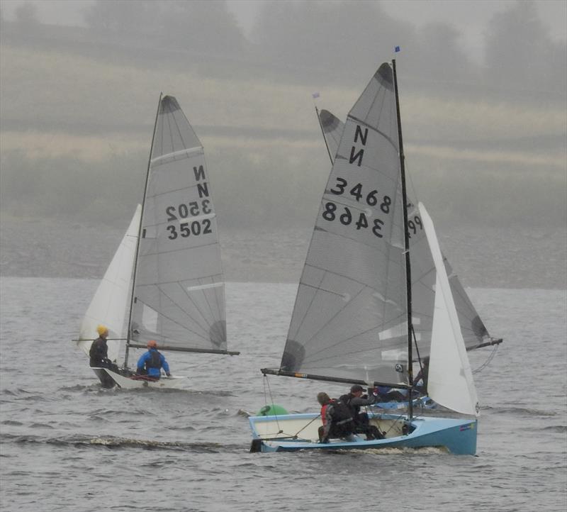 Gybing at the second wing mark during the Yorkshire Dales National 12 Open photo copyright Neil McInnes taken at Yorkshire Dales Sailing Club and featuring the National 12 class