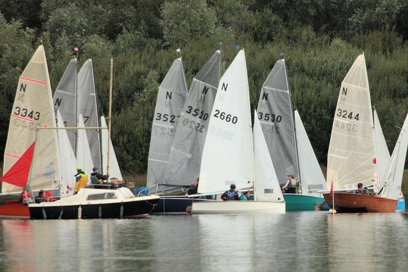 Busy start line in race 1 - National 12 training and open meeting at Whitefriars photo copyright Terry Hewlett taken at Whitefriars Sailing Club and featuring the National 12 class
