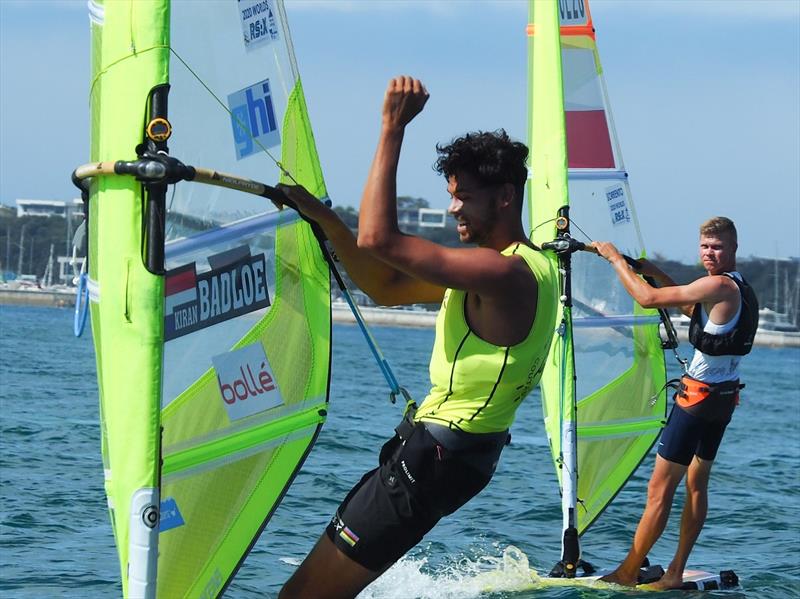 Kiran Badloe NED - GOLD medal 2, Radoslaw Furmanski POL - 2020 RS:X Windsurfing World Championships - photo © Caitlin Baxter