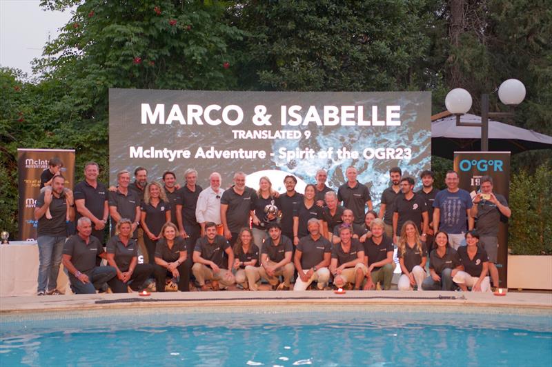 Marco Trombetti pictured with his Translated 9 Team – winners of the Spirit of the OGR2023 award photo copyright Rob Havill / OGR2023 taken at  and featuring the Ocean Globe Race class