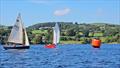 Jabberwocky (red hull) and Tunstall Tide during the Gaffling Dinghy Championship at Ullswater © Mary Gibbs