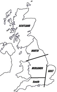 Proposed Regions for the new British OK Dinghy Ranking System photo copyright OK Dinghy British Class Association taken at  and featuring the OK class