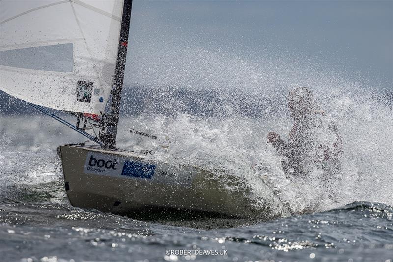 Hans Elkjaer, SWE in the OK Dinghy class at Kieler Woche photo copyright Robert Deaves taken at Kieler Yacht Club and featuring the OK class