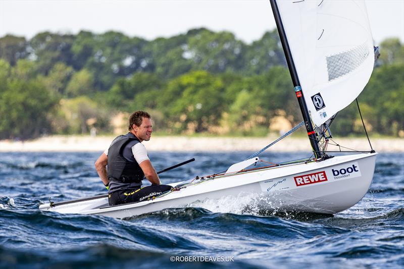Stefan de Vries, NED - OK Dinghy class at Kieler Woche, Day 3 - photo © Robert Deaves