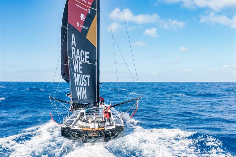 The Ocean Race 2022-23 - 23 March 2023, Leg 3 Day 25 onboard Team Malizia. Drone view - photo © Antoine Auriol / Team Malizia / The Ocean Race