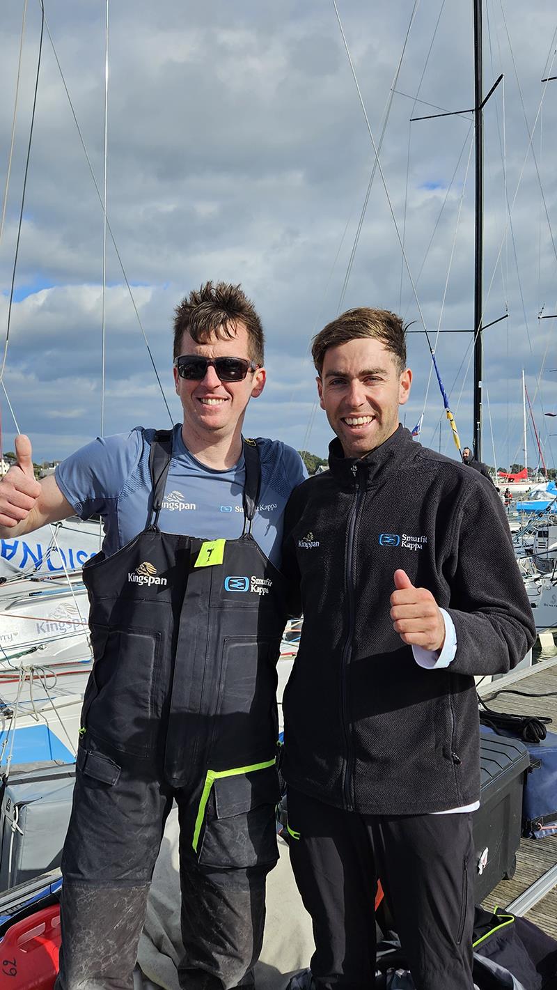 Tom Dolan and Paul Morvan  photo copyright Tom Dolan Racing taken at Société Nautique de La Trinité-sur-Mer and featuring the IMOCA class