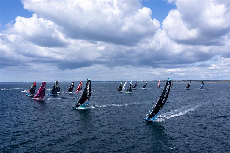 The IMOCA fleet at the start of the 2024 Défi Azimut 48h race photo copyright Jean-Marie Liot / Défi Azimut taken at  and featuring the IMOCA class