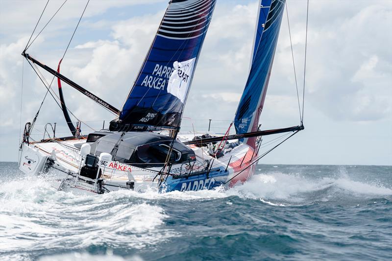 Paprec Arkea - capable of full foiling - is one of the newest IMOCA60s launched - Vendee Globe - October 2024 - photo © Yann Riou