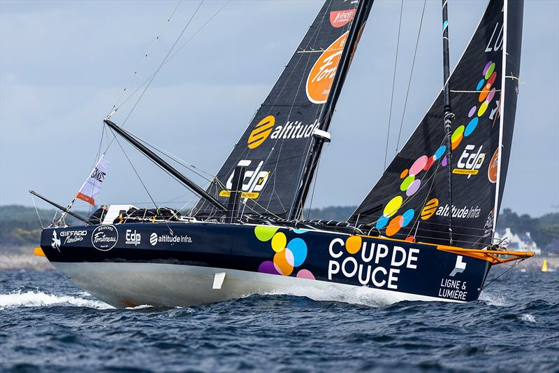 Coup de Pouce - daggerboard upper and lower visible - Lorient - IMOCA - September 11, 2024 - photo © Jean-Marie Liot