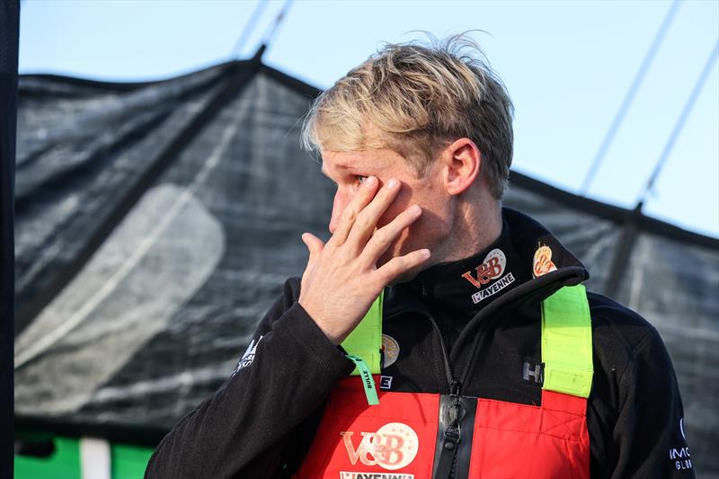 Maxime Sorel at pontoons at the start of the Vendee Globe sailing race - November 8, 2020 - photo © Jean-Marie Liot / Alea