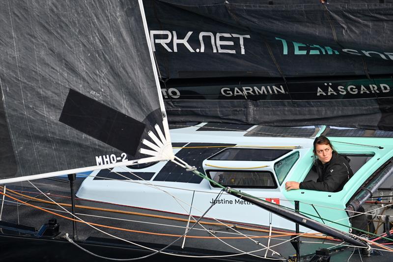 Justine Mettraux - (TeamWork - Team SNEF) - Start Vendee Globe - Les Sables d'Olonne - IMOCA60 - November 10, 2024 - photo © Jean-Louis Carli