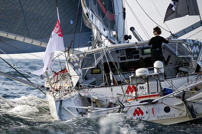 Isabelle Joschke - MACSF - Start Vendee Globe - Les Sables d'Olonne - IMOCA60 - November 10, 2024 - photo © Jean-Louis Carli