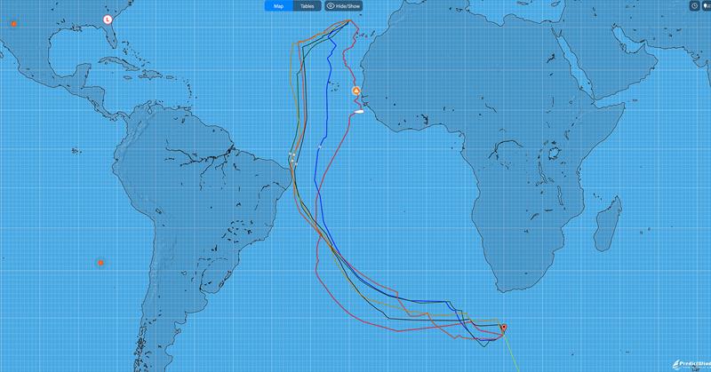 Predictwind - Routing lead boat position -  2024/25 Vendee Globe using one week of data. - November 14, 2024 - photo © Predictwind