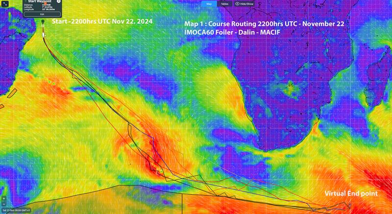 MACIF - Charlie Dalin - Map 1 - November 22, 2024 - photo © Predictwind S-WNZ