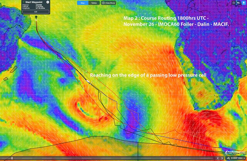 MACIF - Charlie Dalin - Map 2 - November 26, 2024 - photo © Predictwind S-WNZ