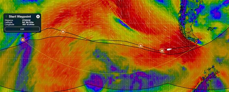 Charlie Dalin - MACIF - wind forecast - mid way to Cape Horn - Monday, December 23 2200hrs photo copyright Predictwind taken at Yacht Club de France and featuring the IMOCA class