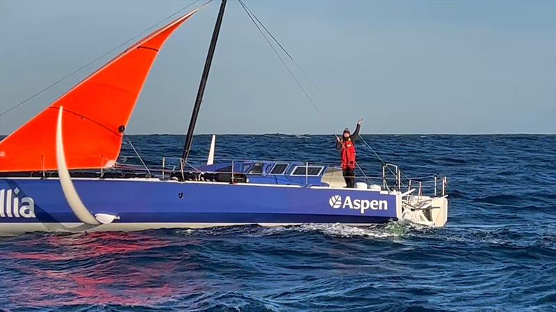 Pip Hare (Medallia) arrives in Melbourne - December 29, 2024  photo copyright Team Medallia taken at Royal Yacht Squadron and featuring the IMOCA class