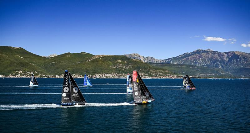IMOCA fleet race in the final Coastal Race during The Ocean Race Europe in Boka Bay, Montenegro on September 20 - photo © Vincent Curutchet / The Ocean Race Europe 2025