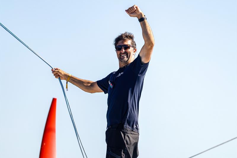 Team Paprec Arkea, skippered by Yoann Richomme, celebrates coming second in the Coastal Race and second overall in The Ocean Race Europe in Boka Bay, Montenegro on September 20 - photo © Lloyd Images / The Ocean Race Europe 2025