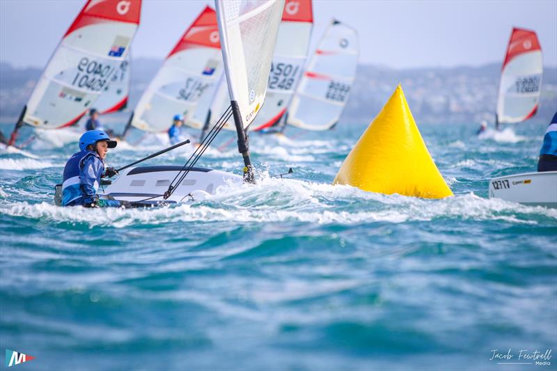 O'pen Skiff NZ Nationals - Manly SC - April 2024 photo copyright Jacob Fewtrell Media taken at Manly Sailing Club and featuring the O'pen Skiff class