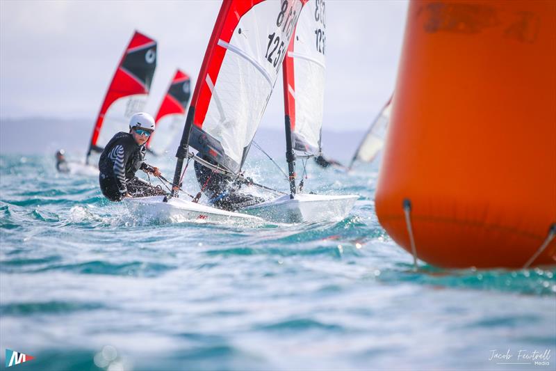 O'pen Skiff NZ Nationals - Manly SC - April 2024 photo copyright Jacob Fewtrell Media taken at Manly Sailing Club and featuring the O'pen Skiff class