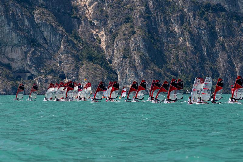 Open Skiff Youth World Championships at Lake Garda Day 3 photo copyright Elena Giolai taken at Circolo Vela Arco and featuring the O'pen Skiff class