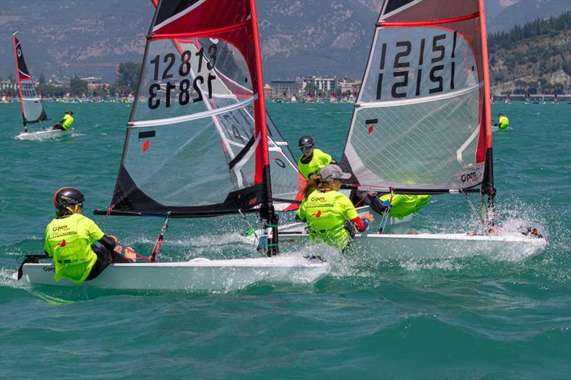 Open Skiff Youth World Championships at Lake Garda Day 3 photo copyright Elena Giolai taken at Circolo Vela Arco and featuring the O'pen Skiff class