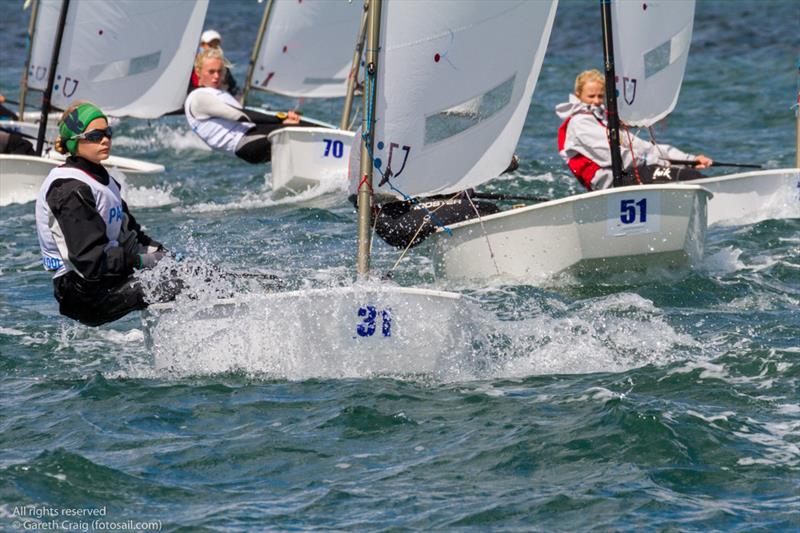 Helen Pais (EST 190) on the fifth day of the Optimist European Championships on Dublin Bay photo copyright Gareth Craig / www.fotosail.com taken at Royal St George Yacht Club and featuring the Optimist class