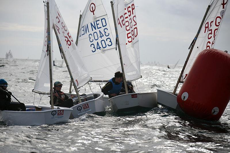 The Optimists on the starting ramp at Platja Gran de Palamós - 34th Palamós Optimist Trophy photo copyright Alfred Farré taken at Club de Vela Palamos and featuring the Optimist class