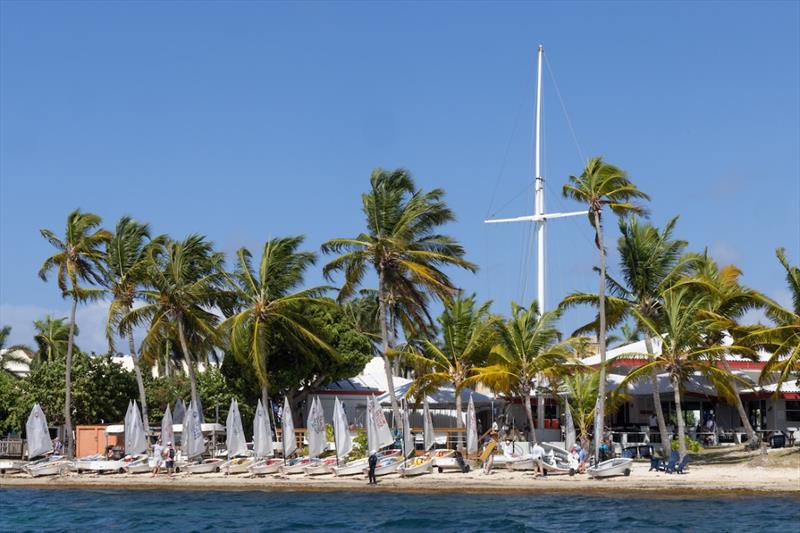 31st International Optimist Regatta - Opti's lined up on the beach at the St. Thomas Yacht Club photo copyright Matias Capizzano taken at St. Thomas Yacht Club and featuring the Optimist class