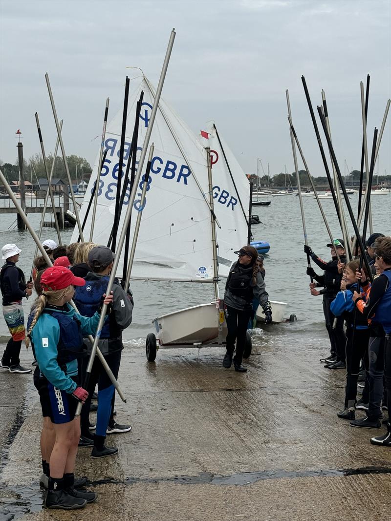 Sprit Guard of Honour during the Blackwater Optimist Open photo copyright Wren Carver taken at Blackwater Sailing Club and featuring the Optimist class