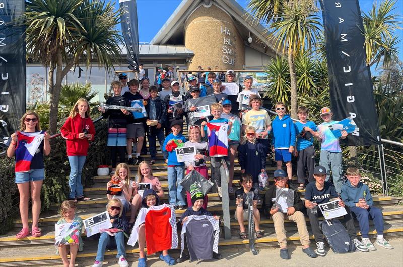 Magic Marine UK Optimist open meeting at Hayling Island - prize winners photo copyright James Ward taken at Hayling Island Sailing Club and featuring the Optimist class