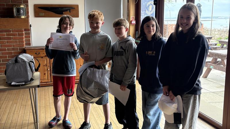 Junior prize winners at the Warsash SC Club Championships - photo © WSC Media Team