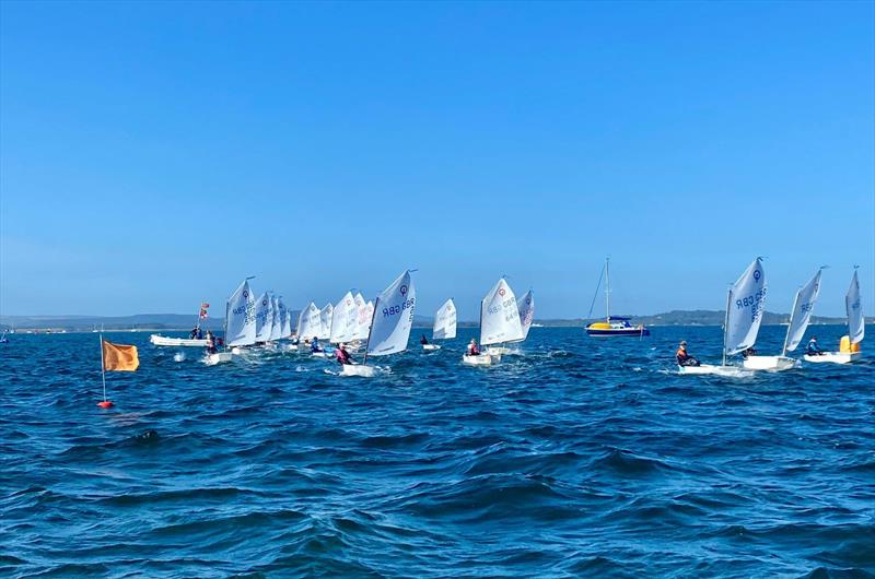 Racing Regatta - Optimist open meeting at Parkstone photo copyright Jo Redmile taken at Parkstone Yacht Club and featuring the Optimist class
