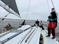 Downhill sailing sailing near the start of the Seattle Yacht Club's 2025 Protection Island Race aboard Dark Star, Jonathan and Libby McKee's Riptide 44 © David Schmidt