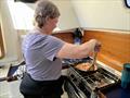 KAM saved my bacon by helping to cook a rice stir fry dinner with fresh and local black tiger prawns © David Schmidt