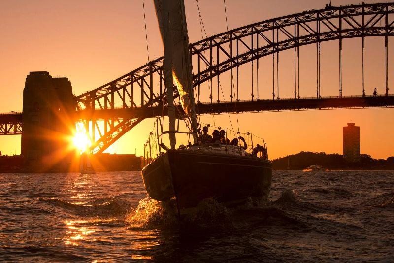 Sunset at Sydney Harbor - photo © Pacific Sailing School