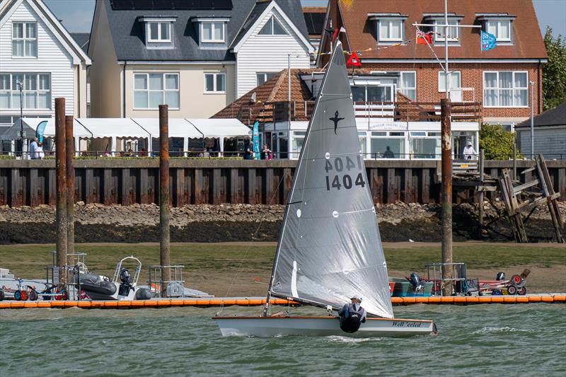 Phantom sailing in front of Burnham Sailing Club during Burnham Week 2024 photo copyright Petru Balau Sports Photography / sports.hub47.com taken at Royal Corinthian Yacht Club, Burnham and featuring the Phantom class