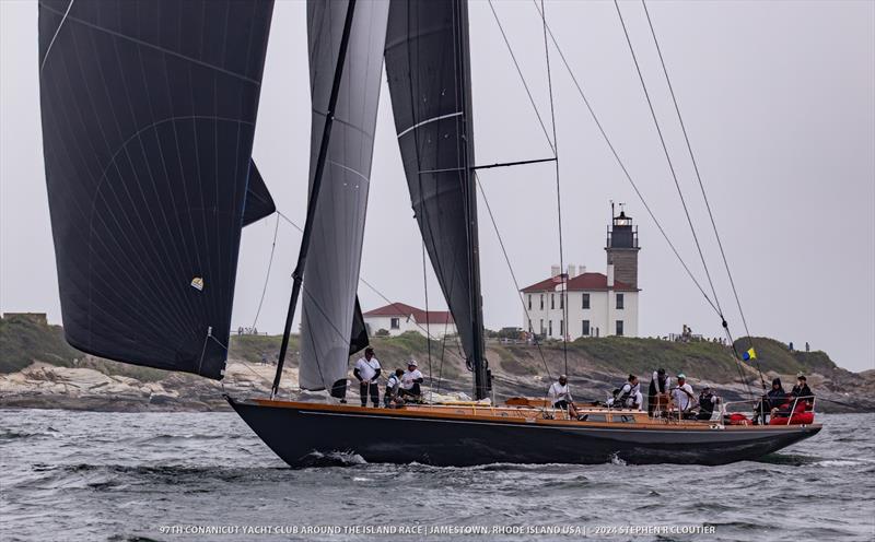 Zemphira Rounding Beavertail - 2024 97th Around the Island Race photo copyright Stephen R Cloutier taken at Conanicut Yacht Club and featuring the PHRF class