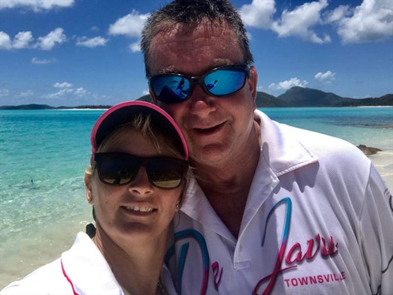 Suzy and Roger at Whitehaven in the Whitsundays photo copyright Riviera Australia taken at  and featuring the Power boat class