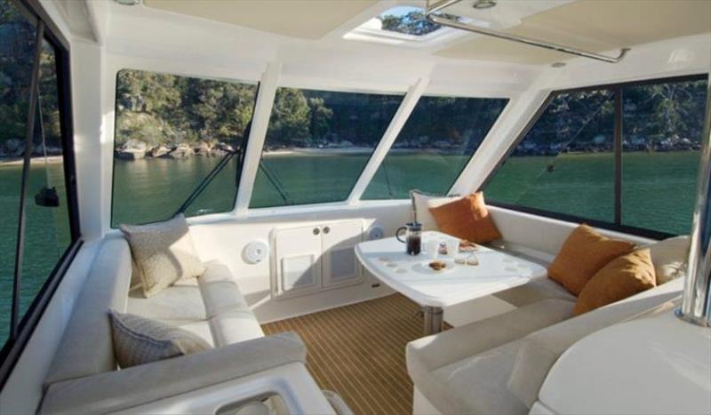 The Enclosed Flybridge provides 360-degree views and protection in challenging conditions - photo © Riviera Australia