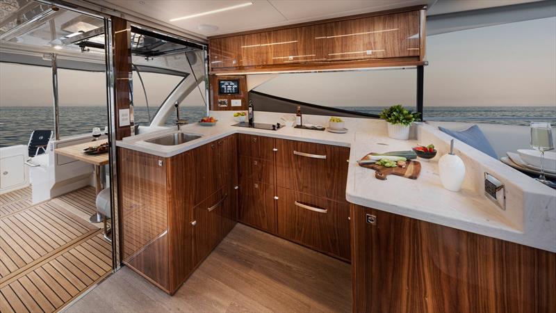 Galley fit for a magnificent meal - Riviera 505 SUV World Premiere photo copyright Riviera Australia taken at  and featuring the Power boat class