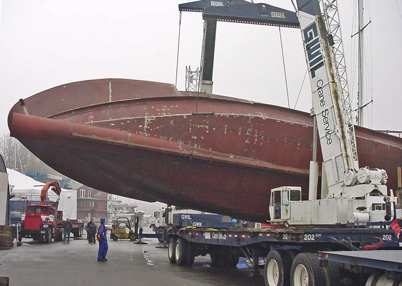 Hull #1 of the Bray 86 foot Ocean Series was in steel. - photo © Bray Yacht Design & Research