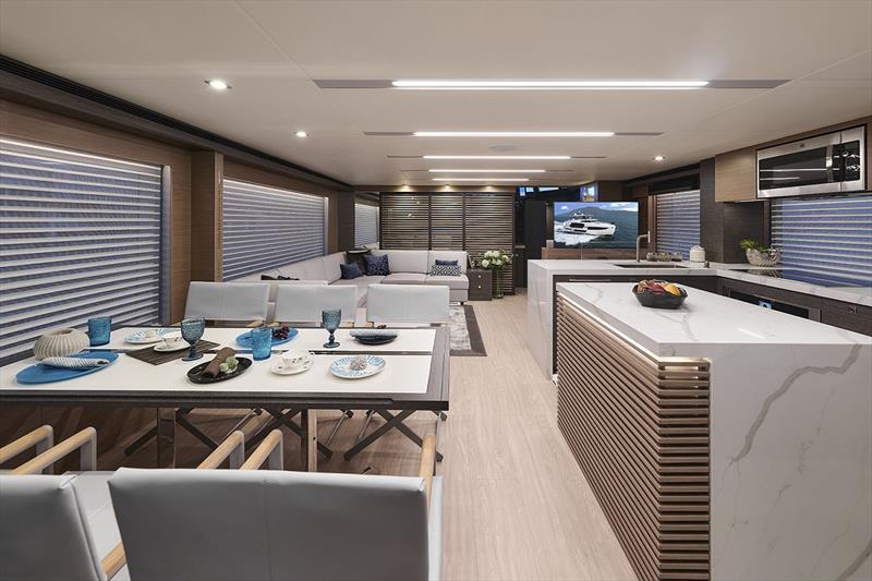 Horizon FD75 - Dining Area photo copyright Horizon Yachts taken at  and featuring the Power boat class